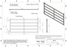 Load image into Gallery viewer, Cattle Yard Gate 2500mm 5 Rail