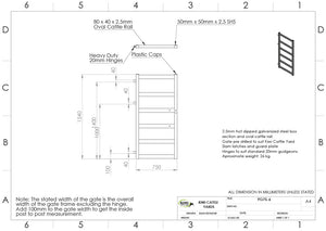 Cattle Yard Gate 750mm 6 Rail